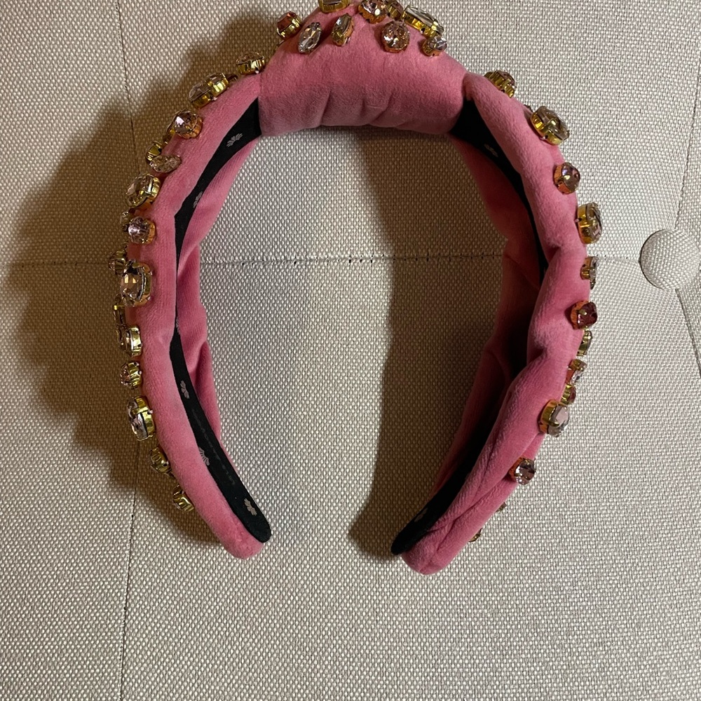 Lele Sadoughi Pink and Gold Embellished Headband